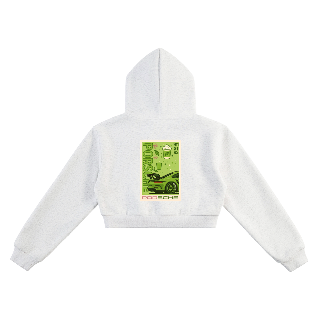 Matcha and Wings Cropped Hoodie