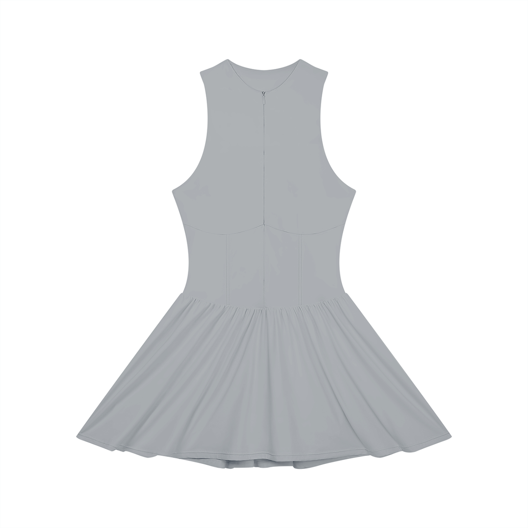 Women’s Ruched Sleeveless Full-Zip Dress