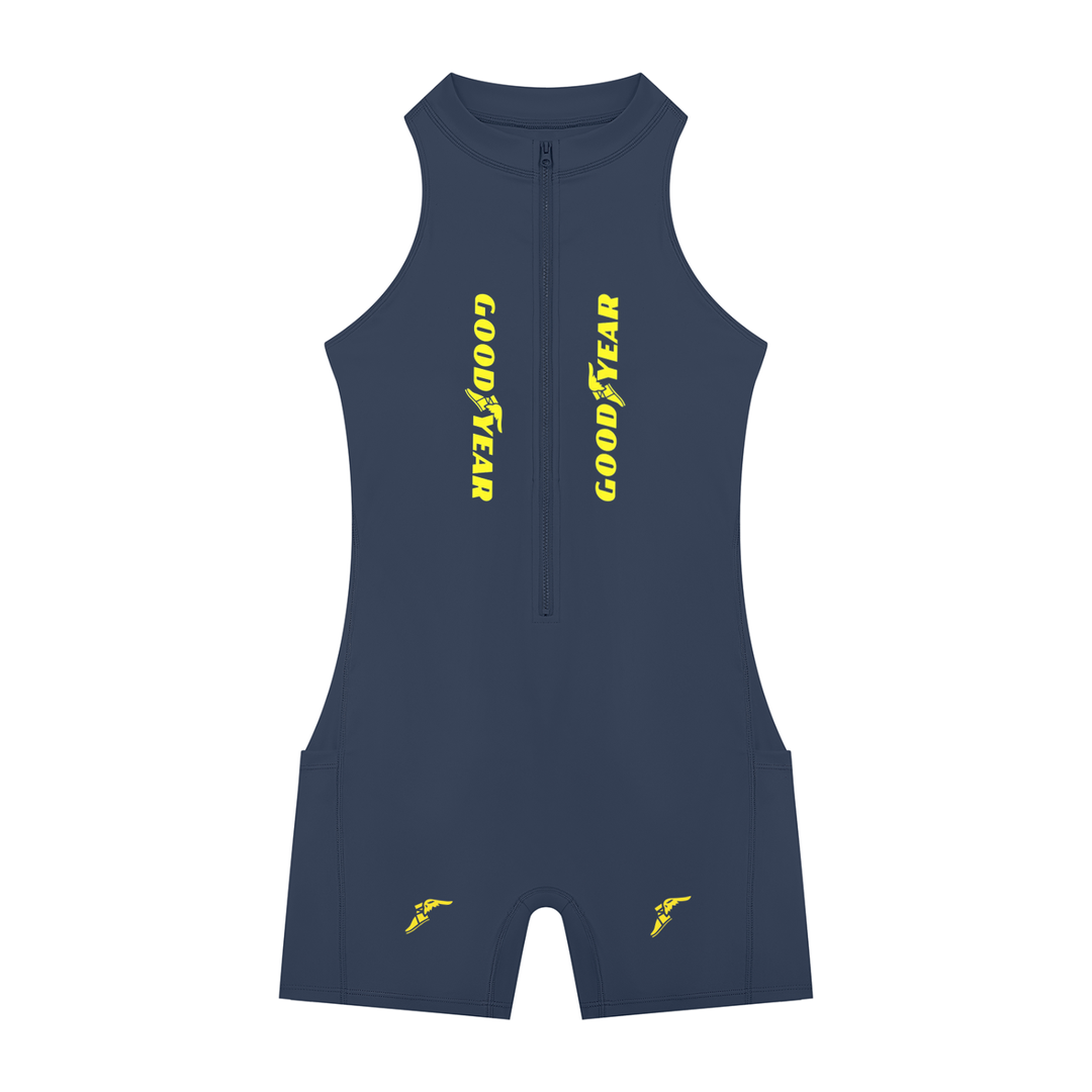 Goodyear Quarter-Zip Yoga Romper