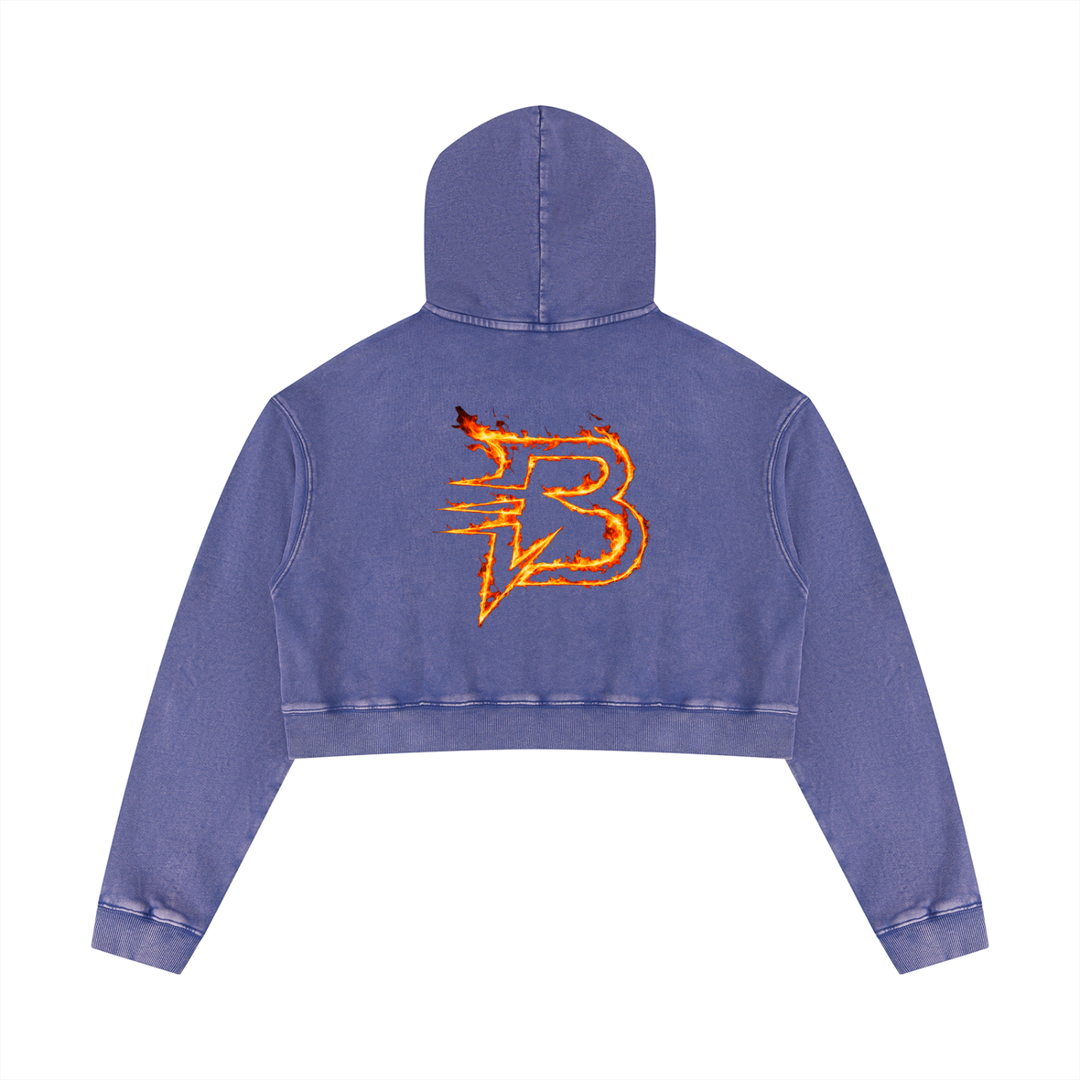Blazing B Washed Crop Hoodie