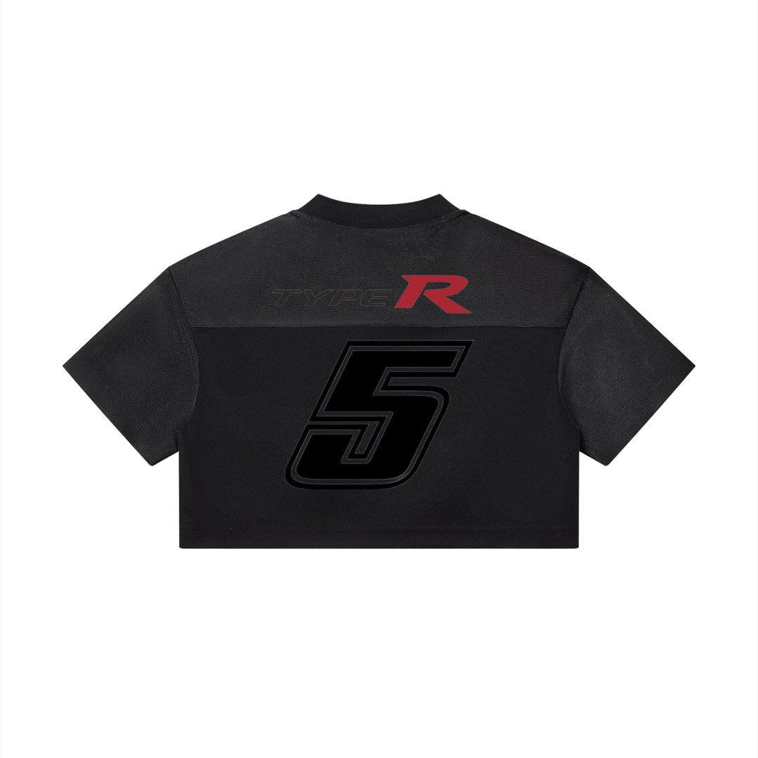 Type R Cropped Paneled V-Neck Jersey