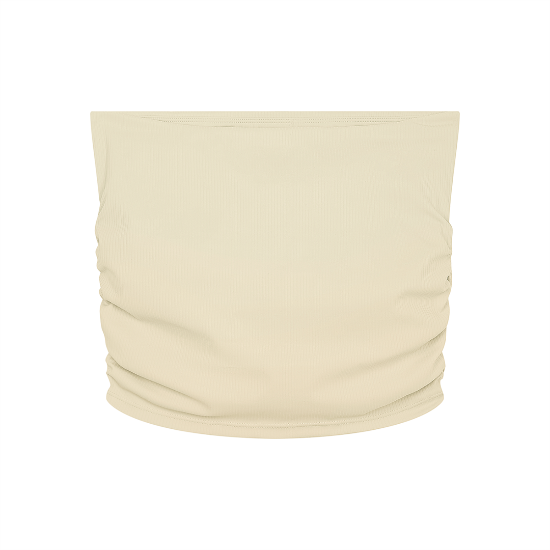Ruched Cropped Yoga Tube Top