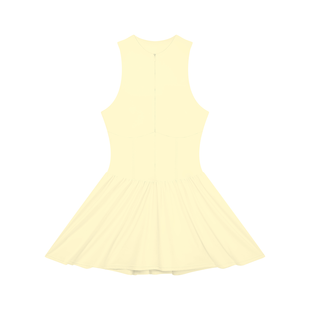 Women’s Ruched Sleeveless Full-Zip Dress