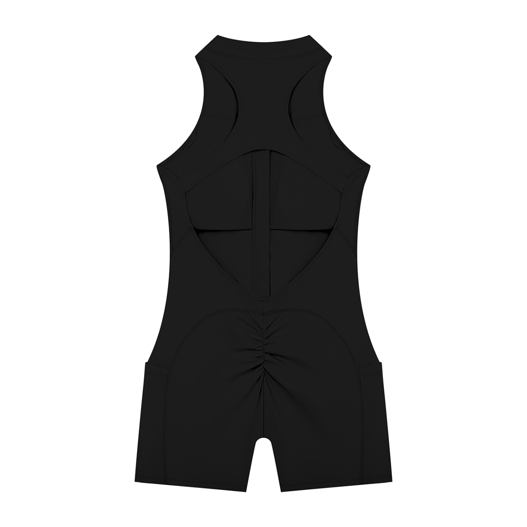 Goodyear Quarter-Zip Yoga Romper