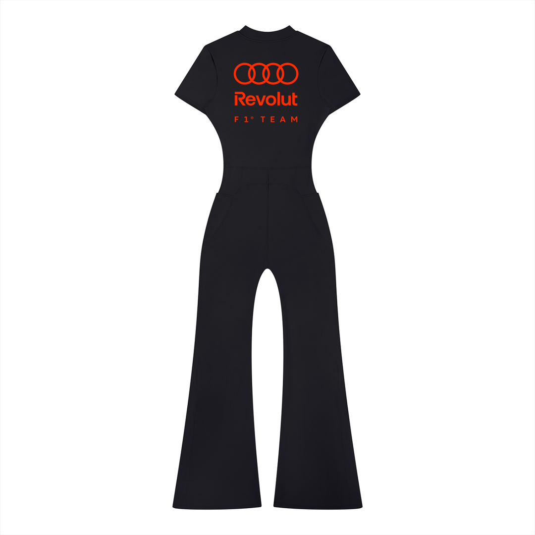Audi Flared Leg Quarter-Zip Jumpsuit