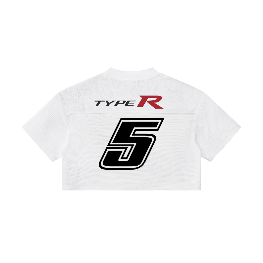Type R Cropped Paneled V-Neck Jersey