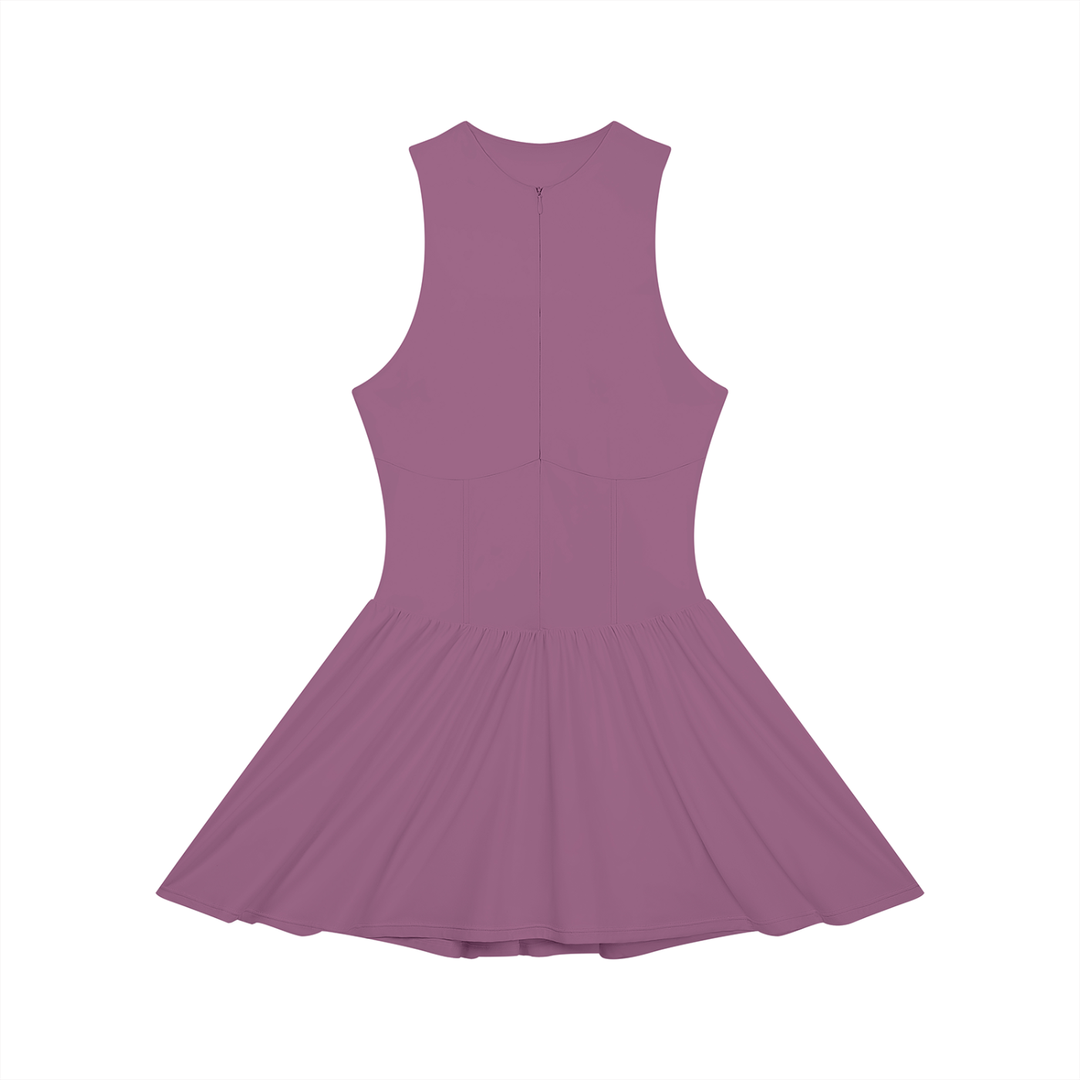 Women’s Ruched Sleeveless Full-Zip Dress