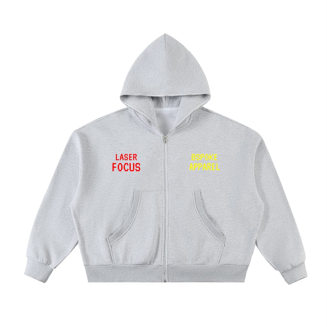 Laser Focus Full-Zip Boxy Hoodie