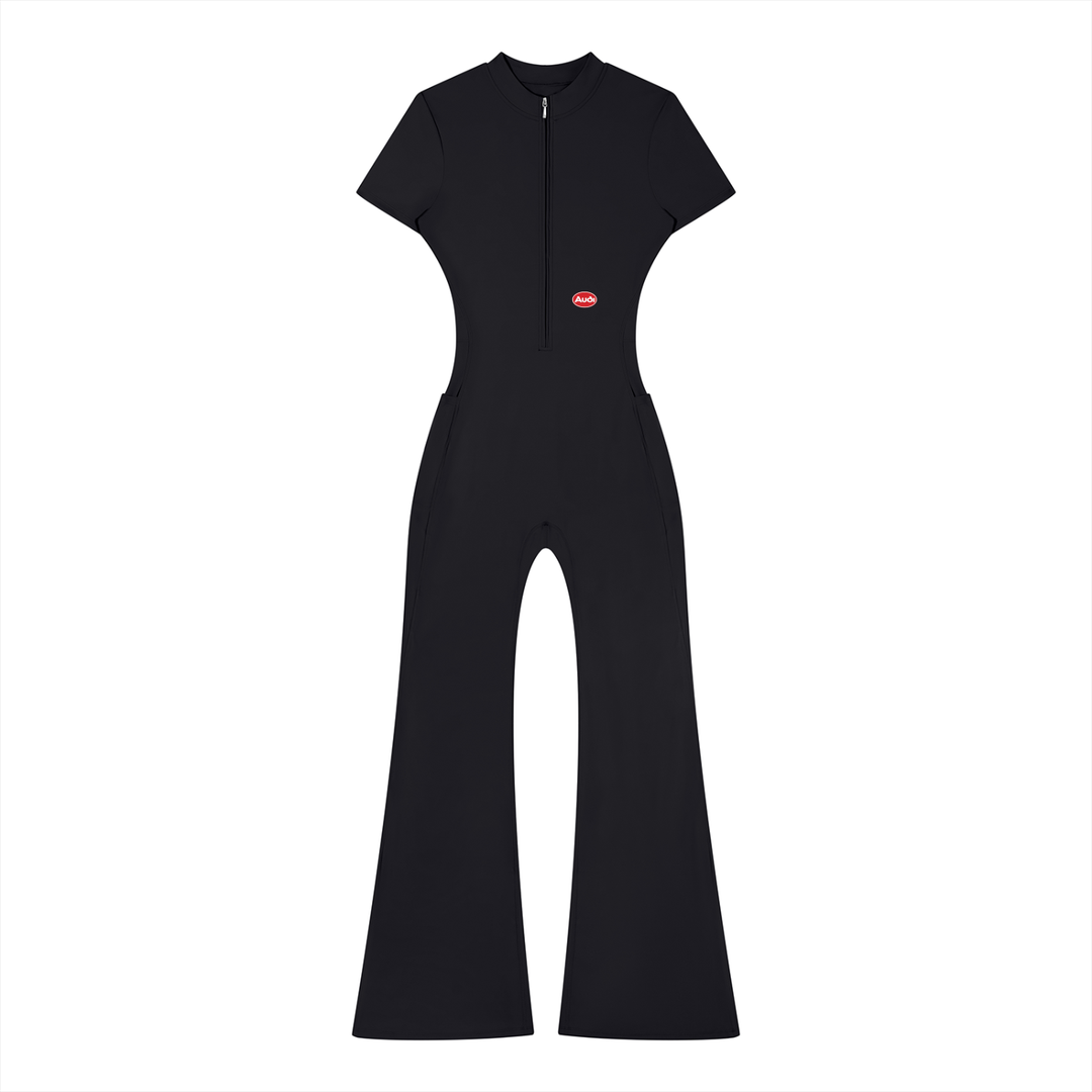 Audi Flared Leg Quarter-Zip Jumpsuit