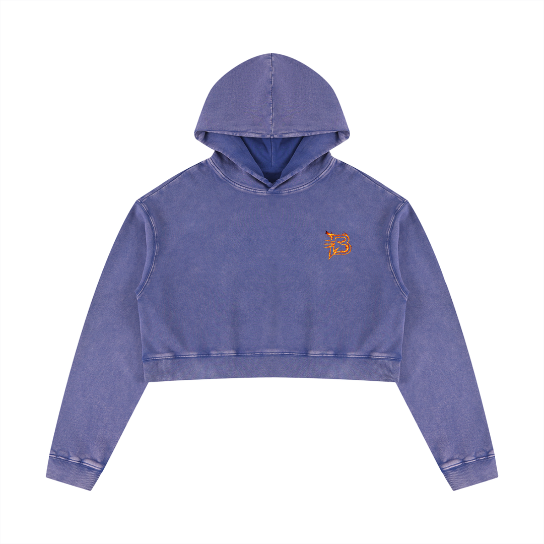 Blazing B Washed Crop Hoodie
