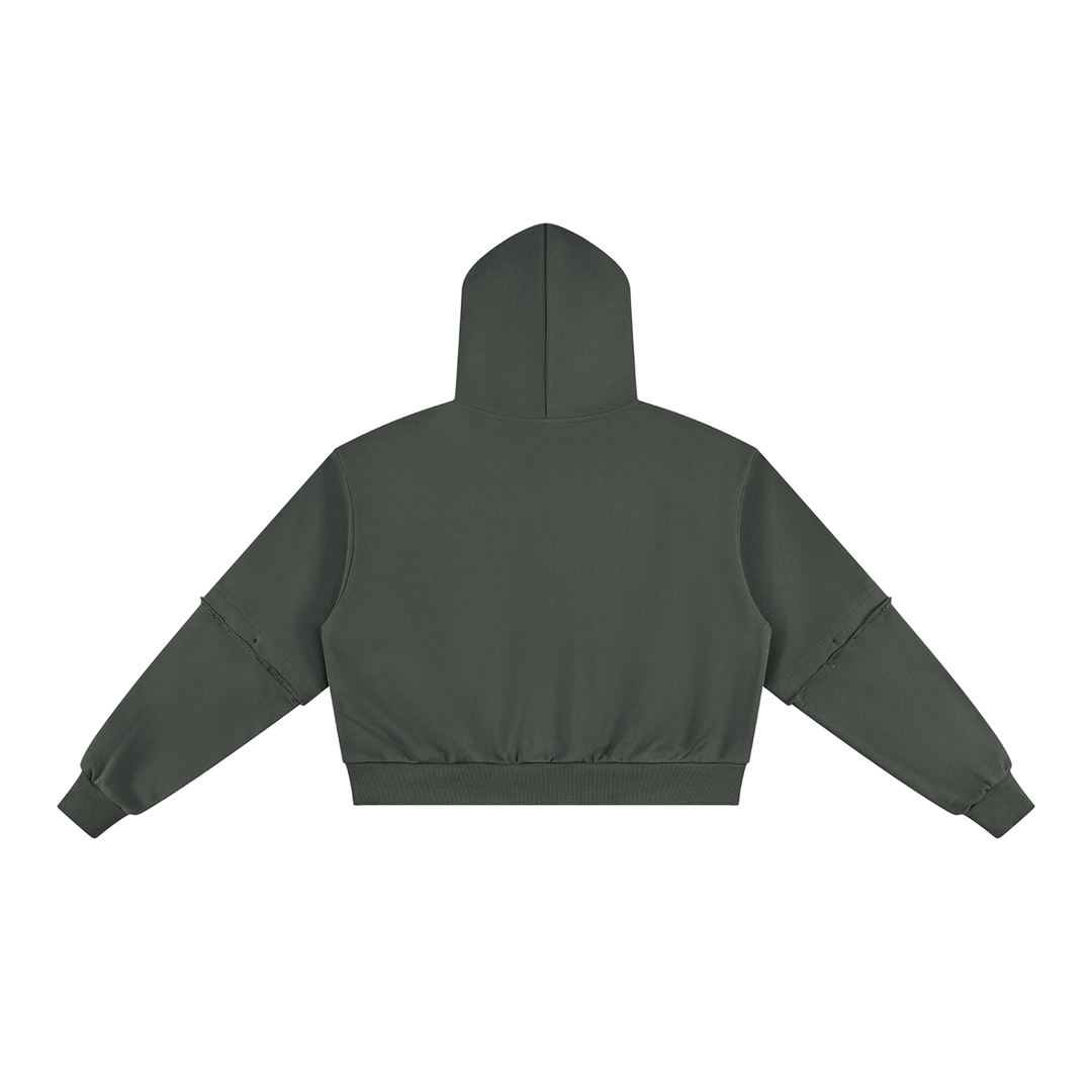 Women's Vintage Wash Detachable Sleeves Hoodie