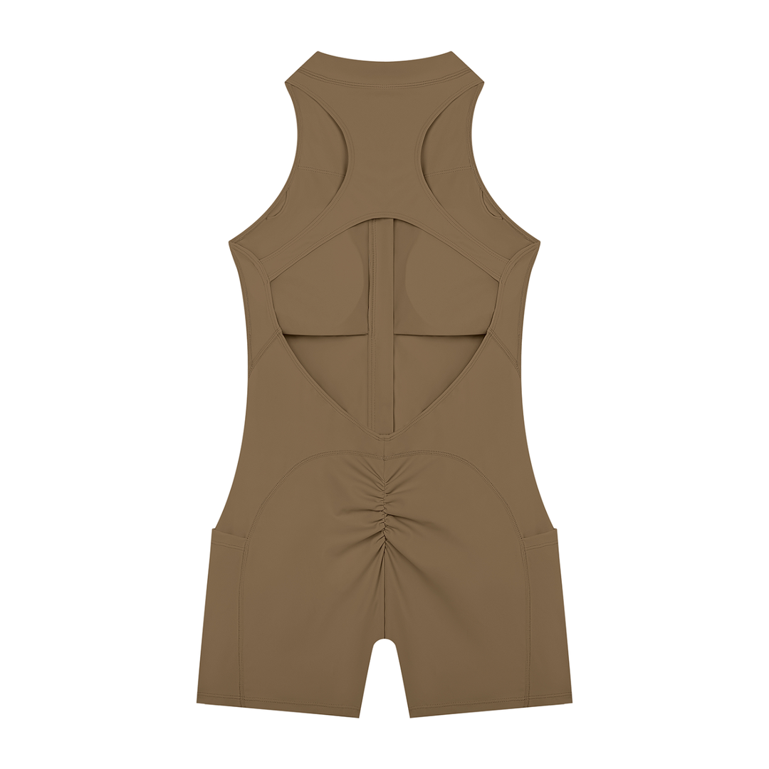 Goodyear Quarter-Zip Yoga Romper