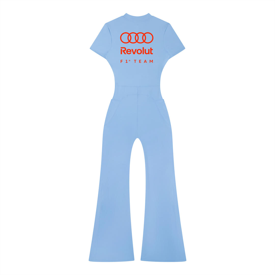 Audi Flared Leg Quarter-Zip Jumpsuit