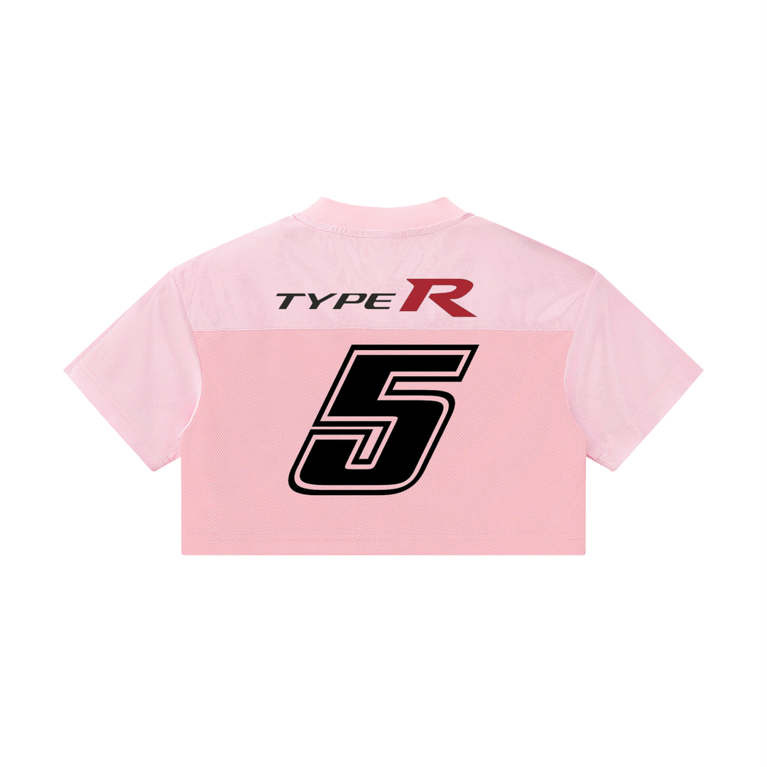 Type R Cropped Paneled V-Neck Jersey