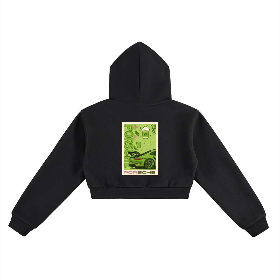 Matcha and Wings Cropped Hoodie