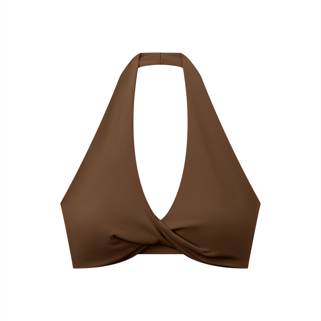 Women's Pleated Halter Sports Bra