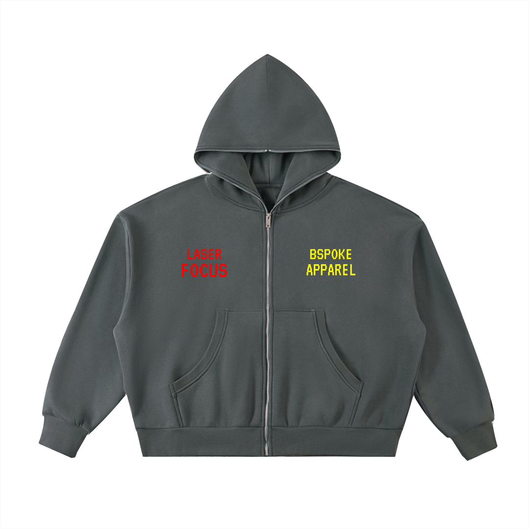 Laser Focus Full-Zip Boxy Hoodie
