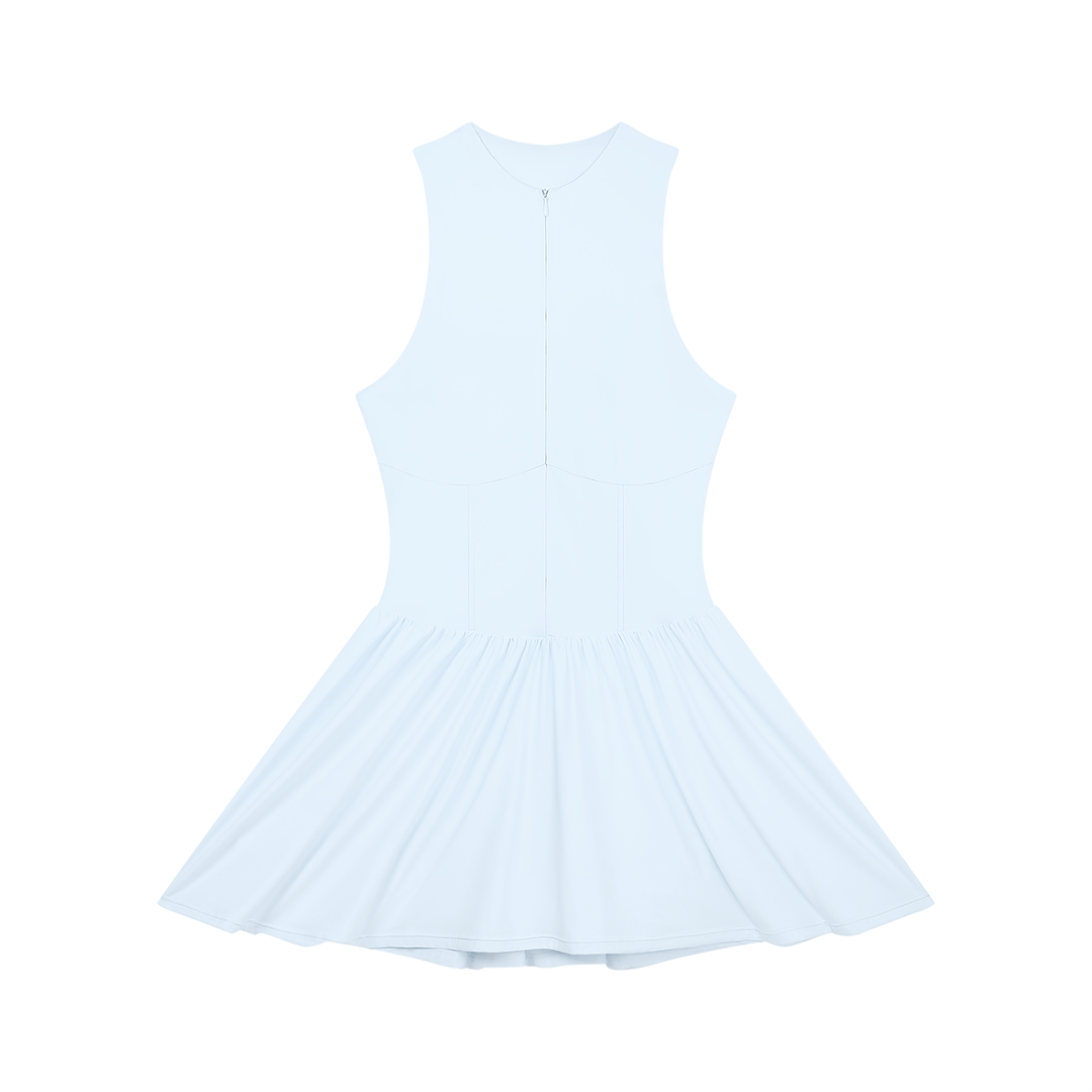 Women’s Ruched Sleeveless Full-Zip Dress