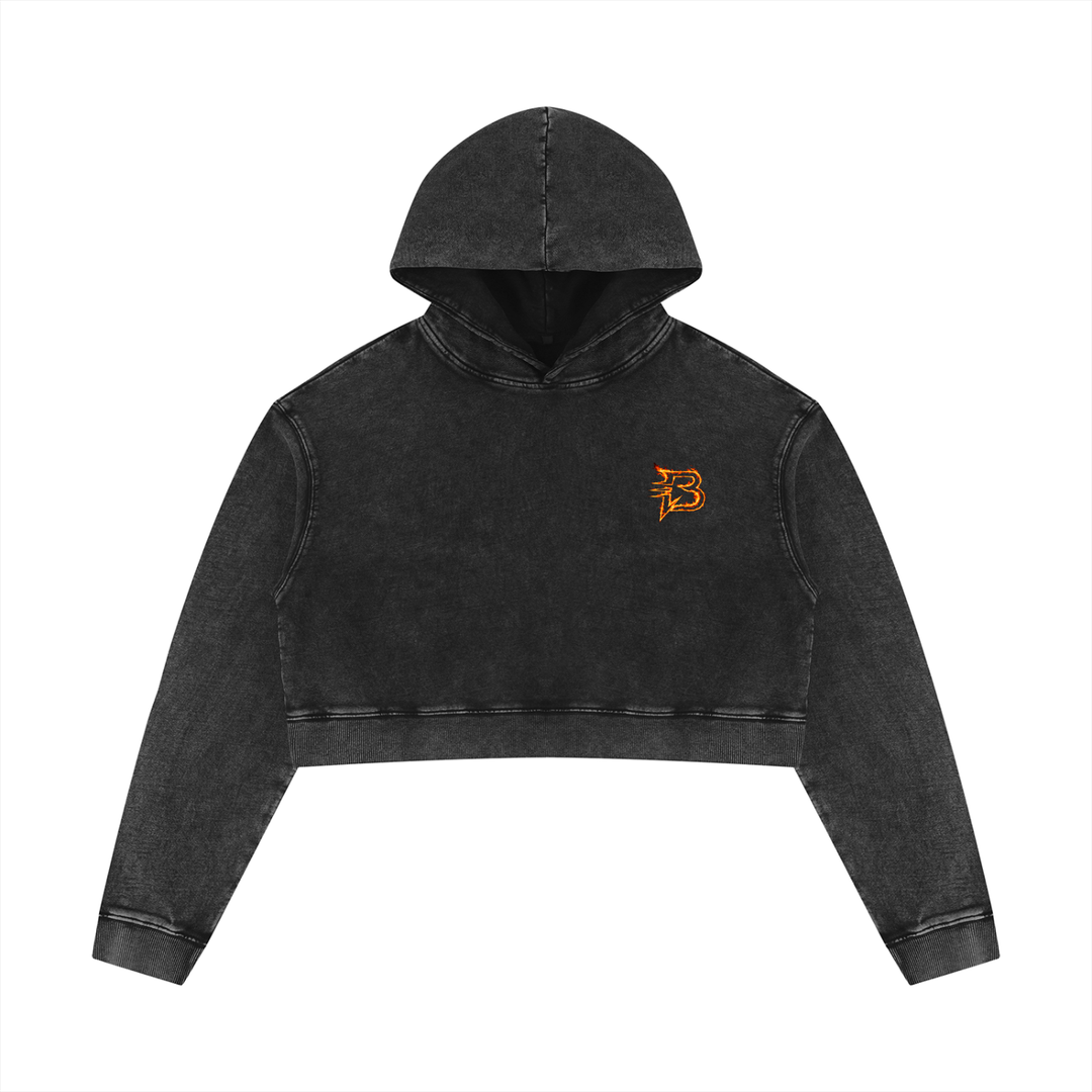 Blazing B Washed Crop Hoodie