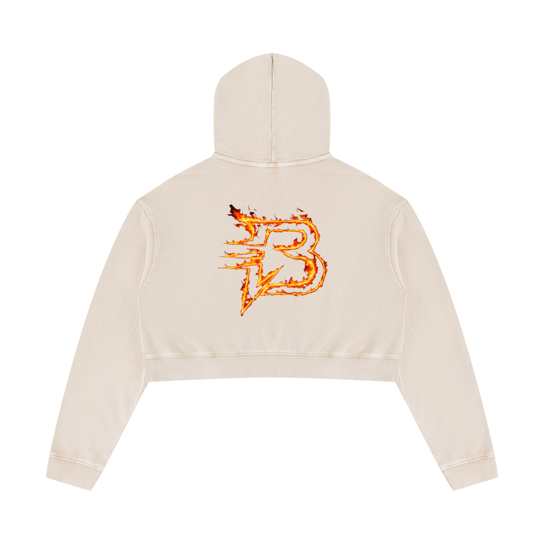Blazing B Washed Crop Hoodie