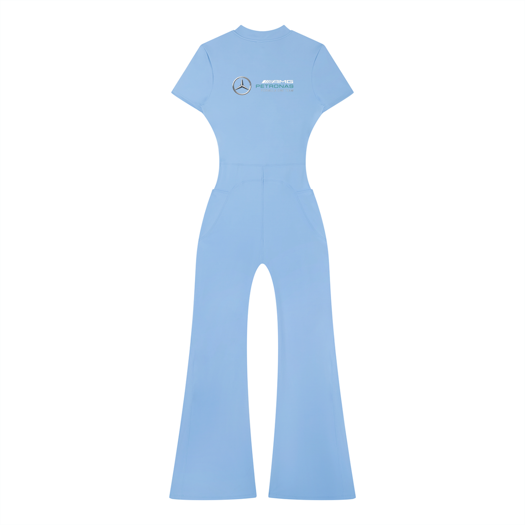 Mercedes Flared Leg Quarter-Zip Jumpsuit