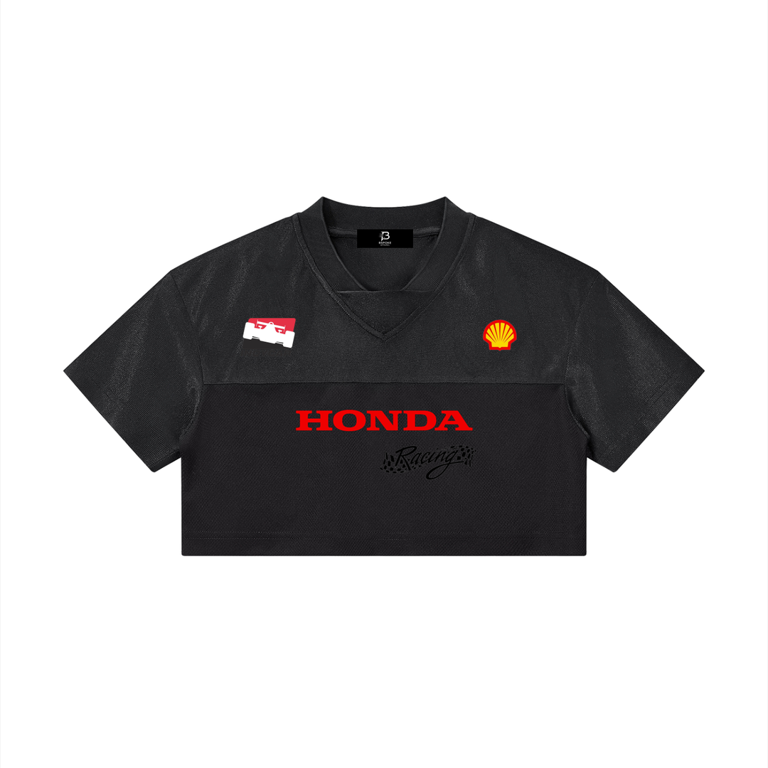 Type R Cropped Paneled V-Neck Jersey