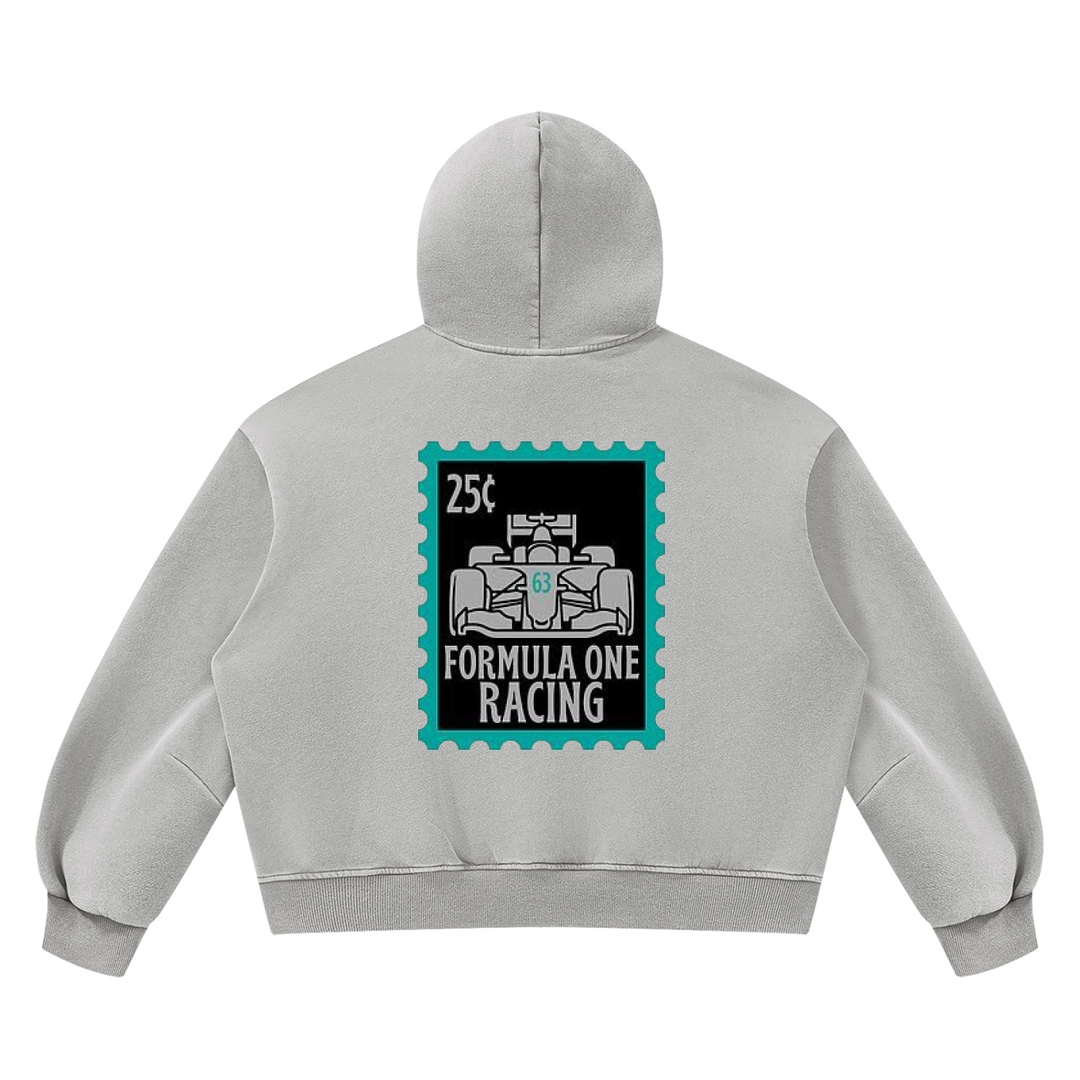 F1 Stamp Unisex Vintage Wash Boxy Fleece Hoodie