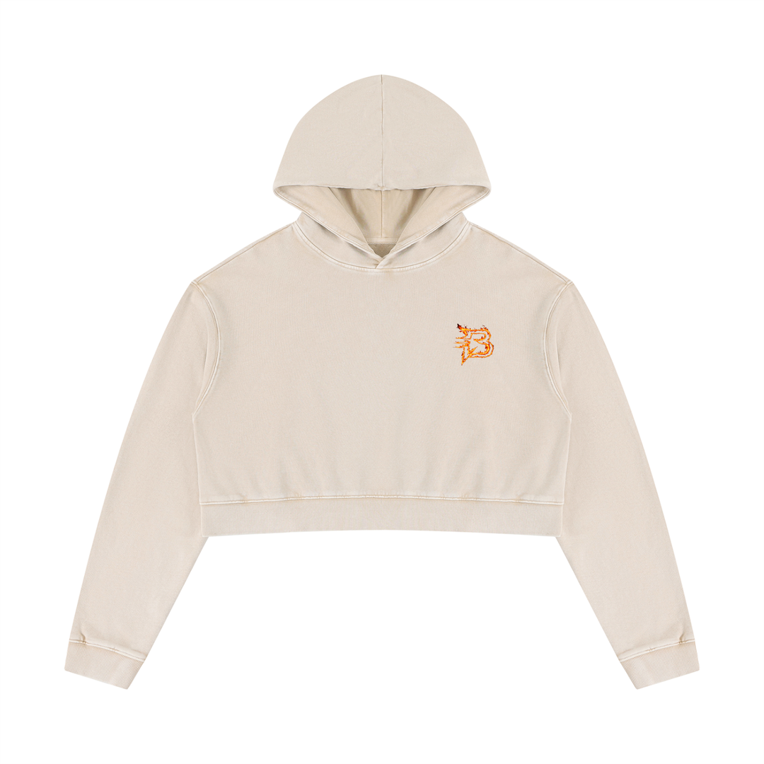 Blazing B Washed Crop Hoodie