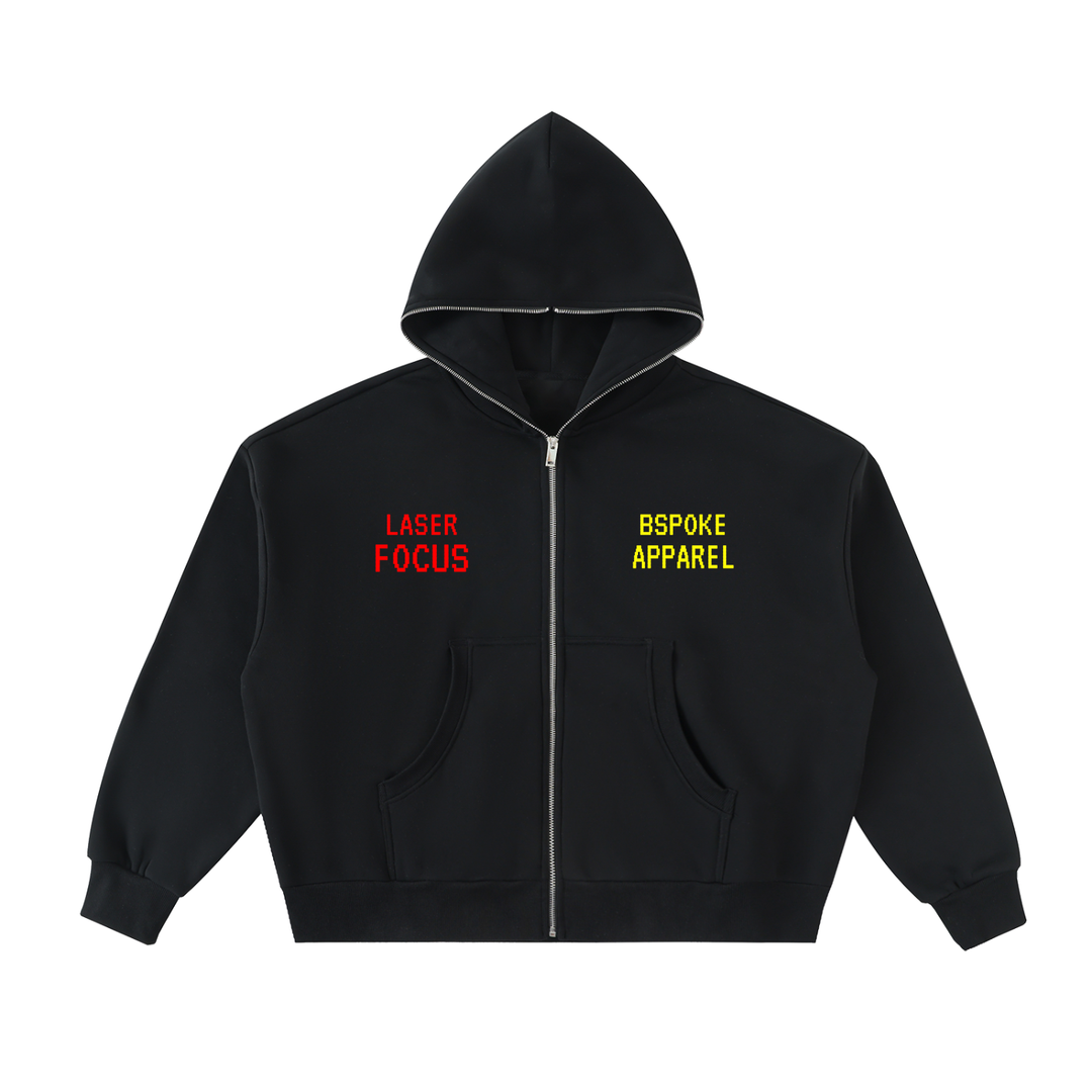 Laser Focus Full-Zip Boxy Hoodie