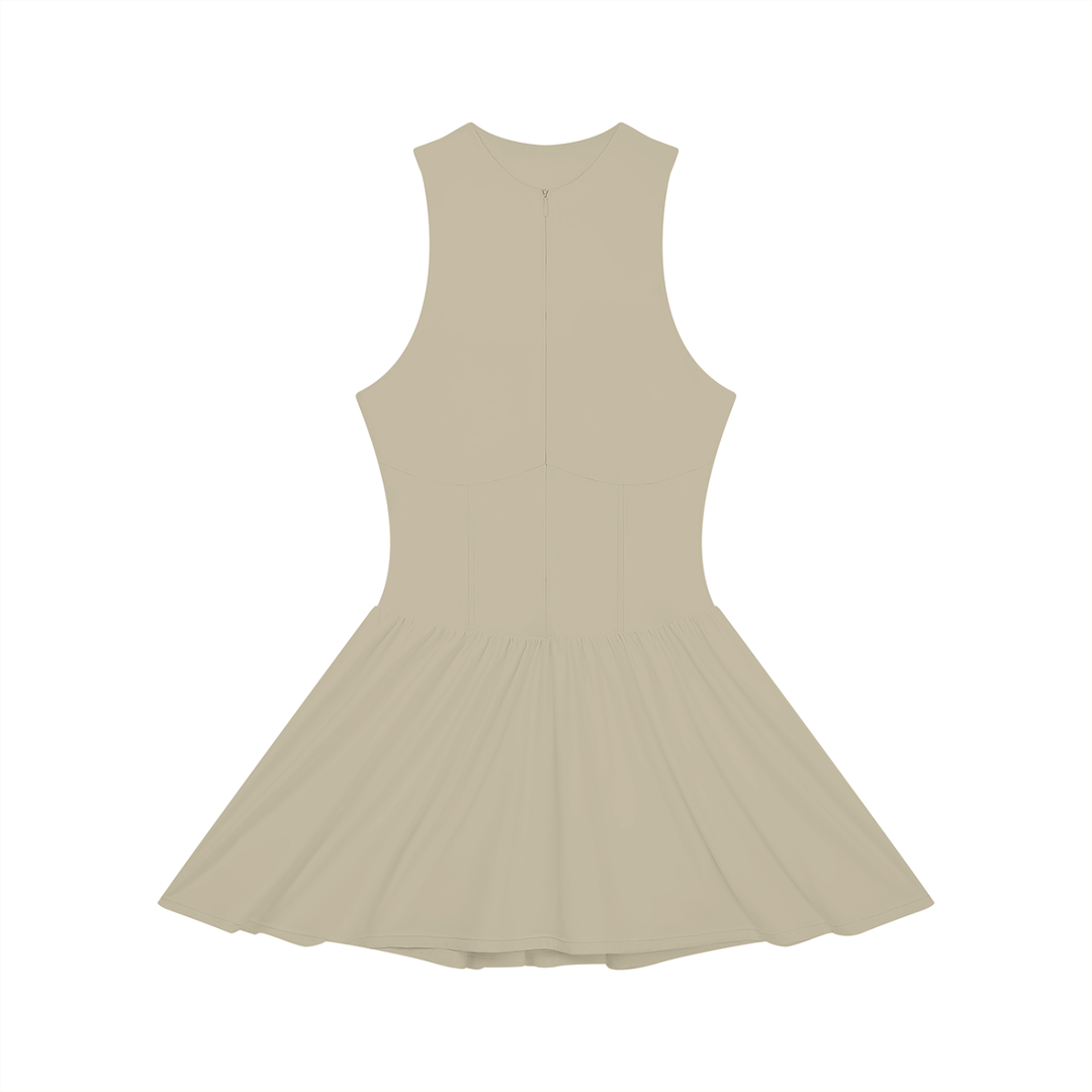 Women’s Ruched Sleeveless Full-Zip Dress