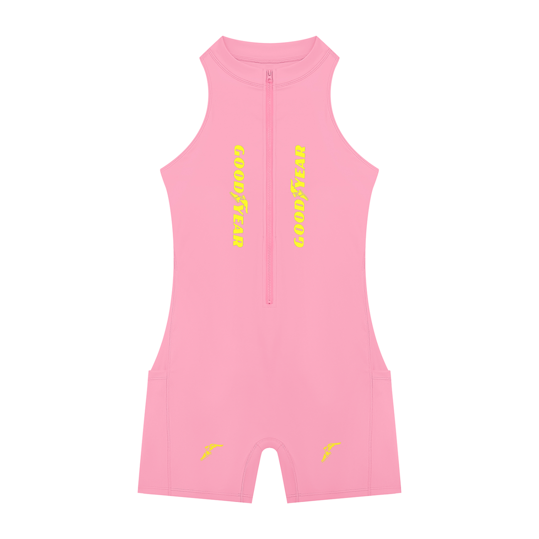 Goodyear Quarter-Zip Yoga Romper