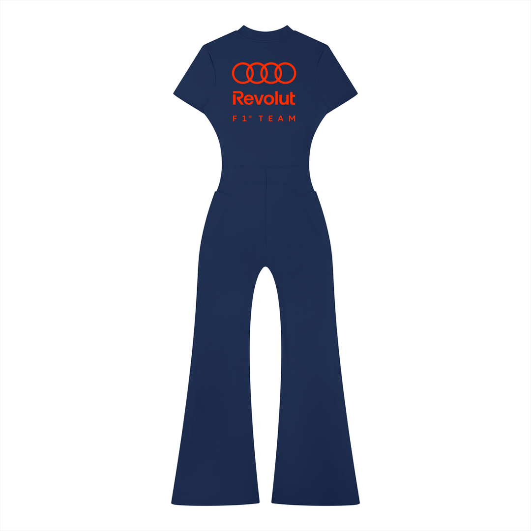 Audi Flared Leg Quarter-Zip Jumpsuit