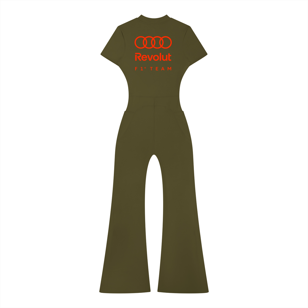 Audi Flared Leg Quarter-Zip Jumpsuit